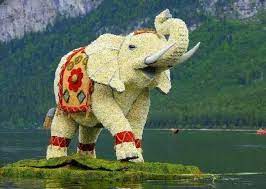 Elephants Elephant Flower Background Images Flower Sculptures