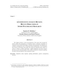 Pdf A Competitive Anxiety Review Recent Directions In Sport Psychology Research