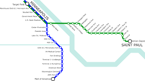 Μπλε γραμμή dc χάρτη του μετρό. List Of Metro Minnesota Light Rail Stations Wikipedia