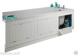 No bathroom is complete without a bath panel which defines the bathroom suite and adds even more character. Wooden Bath Panels Tongue Groove Hideaway Storage Range Of Sizes Front Side End Wooden Bath Panel Bath Panel Bath Panel Storage