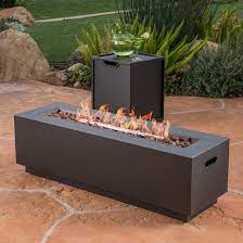 If you're buying a fire pit from the shop then the dimensions will be predetermined but there's no one size fits all. Latitude Run Lefkowski Aluminum Propane Outdoor Fire Pit Table Reviews Wayfair