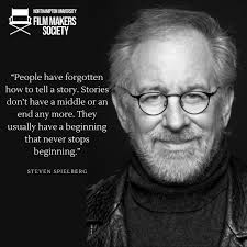 Motivation Monday!🌟 “Embrace the endless beginnings”🎬Steven Spielberg  reminds us of the magic in storytelling!✨ Do you have a story to tell? Join  the film society and bring your narratives to life!🎞️ #stevenspielberg #
