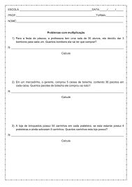 Situacoes Problema De Multiplicacao 4Âº Ou 5Âº Ano Acessaber