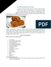 Jom kita masak ayam masak lemak cili padi. Resepi Rendang Ayam Paling Sedap Dan Simple