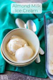 Quite possibly the best keto friendly ice cream flavor ever! Vanilla Homemade Almond Milk Ice Cream Low Carb Yum