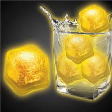 Yellow Led Light Up Ice Cubes Per 4 Pack Glowuniverse Com
