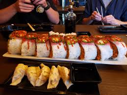 People talk about sashimi roll, monster sushi roll and spicy tuna roll. This Monstrosity From Deli Sushi Desserts In San Diego The Equivalent Of 8 Sushi Rolls O Sushi
