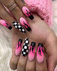 Todo sobre las ✅ uñas acrílicas 2020 ✅ : Unas Postizas Disenos De Fuego Suffah Beauty
