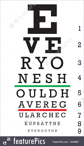 Optometry An Eye Chart With A Hidden Message That Reads Everyone Should Have Regular Checkups At The Eye Doctor