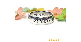 It is pronounced ev, with e being the fifth letter of the alphabet, v being five in latin the only verdict is vengeance; V For Vendetta Ring Inspirational Jewelry Vi Veri Veniversum Vivus Vici Latin Quote Sterling Silver Ring Handmade Amazon Com