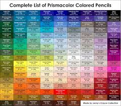 Complete List Of Prismacolor Premier Colored Pencils Prismacolor Colored Pencils Crayola Colored Pencils