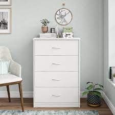 This tall white dresser is a great choice for someone who has a bold style and wants a compact dresser. Mainstays Classic 4 Drawer Dresser White Finish Walmart Com Walmart Com