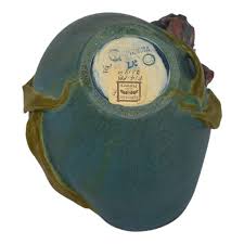 Ephraim Faience 2015 Hand Made Pottery Springtime Iris Blue Ceramic Bowl  F14