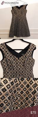 Nanette Lepore Black Gold Dress Gold And Black Dress Clothes Design Gold Cocktail Dress