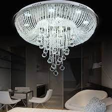 Clear Crystal Glass Draping Flush Mount Chandelier Ceiling Led Pendant Lighting Crystal Ceiling Light Ceiling Lights Modern Led Ceiling Lights