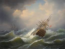 ships on a stormy sea by albert de marees active mid 19th century stormy sea sea painting ocean storm