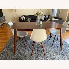 Share your style using #wayfairathome shop our feed & see guidelines www.wayfair.com/elce6718of. Wayfair Mid Century Dining Table With White Chairs Aptdeco