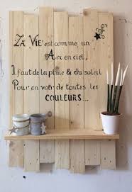 Creation D Un Cadre En Bois De Palette Brut Avec 1 Petite Etagere Les Dimensions Coloris Ajout De Texte Sont Personn Peinture Tableau Noir Deco Decoration