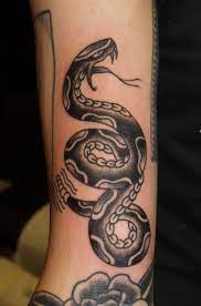 25 Black And Grey Snake Tattoo Designs Petpress Snake Tattoo Design Traditional Snake Tattoo Snake Tattoo