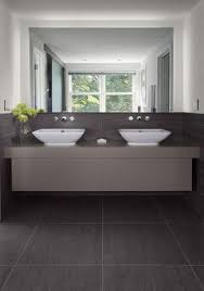 Sink Walnut Floors Bathroom Interior Architecture 24x24 Floor Tiles And 2x12 Wall Tiles Jenny Enzlin Black Tile Bathrooms Interior Architecture Home