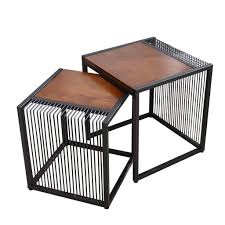 Creative Combination Coffee Table Retro Iron Art Solid Wood Small Square Table Living Room Decorat Solid Wood Coffee Table Iron Coffee Table Coffee Table Wood