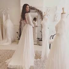 Свитер из шерсти с кашемиром gerry weber, германия. Vintage Langarm Hochzeit Kleider 2019 Modest V Ausschnitt Volle Lange Land Boho Strand Brautkleid Brautkleid Brautkleider Aliexpress