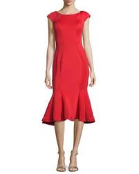 Midi Drop Waist Cocktail Dress Red By Jovani At Neiman Marcus Vestidos Tubinho Vestido Tubinho
