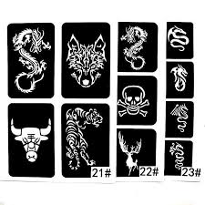 Sammlung von dani steur • zuletzt aktualisiert: Glitzer Tattoo Schablone Cool Zeichnung Vorlagen Wolf Drache Tiger Schadel Tier Fruugo De