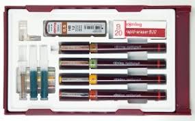 The rapidograph takes cartridges & the isograph is refilled with bottled ink. Rotring Rapidograph Tuschefuller College 4er Set Ab Lager Technischer Zeichenbedarf