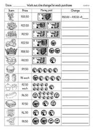 Money Worksheet Grade 3 South African Rands Change Money Worksheets Teaching Money Money Word Problems