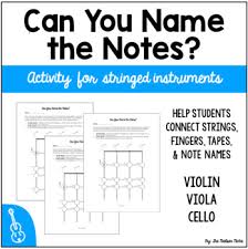 Can You Name The Notes Finger Chart Activity For Violin Viola And Cello