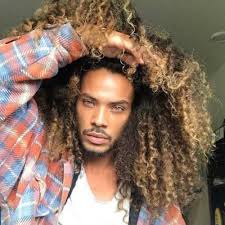 Curly Black And Blonde Hair Men Pin On Curly Hair Men