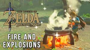 Zelda Breath Of The Wild Fire Explosions Compilation Wild Fire Explosion Fire