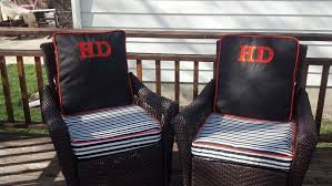 Made New Cushions For Our Outdoor Chairs These R Us Harley Davidson Harley Outdoor Cushions
