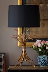 Dessau Home Antique Gold Wheat Lamp With Black Shade Black Lampshade Gold Lamp Table Lamp