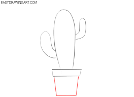 Download 2,600+ royalty free cactus in a pot drawing vector images. How To Draw A Cactus Easy Drawing Art