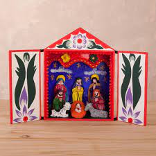 Wood Retablo Holy Family With The Magi Painting Crafts Crafts Bunny Crafts