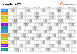 Für weitere kalenderansichten klicken sie einfach auf diese buttons: Kalender 2021 Zum Ausdrucken Kostenlos