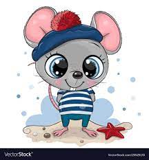 Cute Baby Cartoon Mouse In Sailor Costume Download A Free Preview Or High Quality Adobe Illustrator Ai Eps Pdf Cute Drawings Mouse Illustration Baby Cartoon