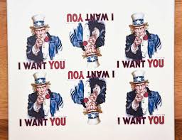 Colorful Uncle Sam: "I want you" - Not Foodsafe - Glass Fusing ...