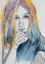 This weeks header is by the Art of Patricia The Art of Patricia Allingham  Carlson. I just love this contemporary portrait in both watercolors and  graphite!