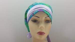 Women's Surgical Scrub Hats, or Scrub Caps Fasset Lavinia Green/ Purple