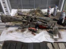 Spray through it in primarily diagonal directions to break up the shape of a rifle. Diy Camo Paint Your Rifle Sponge Style Sofrep