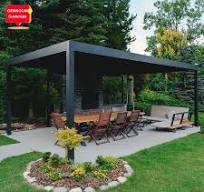 Modern Outdoor Bioclimatic Pergolas Aluminum Roof Louver Black Luxury  Automatic Metal Pergola for Garden