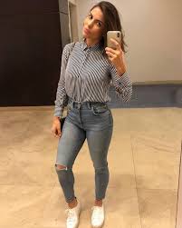 Camisa Social Com Calça Jeans Feminina Como Ser Cool Usando Calca Jeans Looks Femininos Looks Casuais Femininos Moda