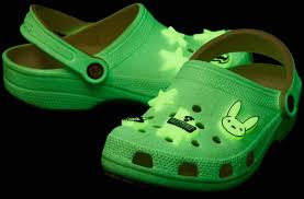 The $60 shoes launched via the crocs website. Bad Bunny Launches Glow In The Dark Crocs Complex