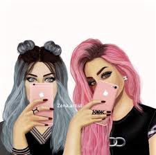 Image about friends in girls by maru on we heart it. Sarra Art Bff Shefalitayal