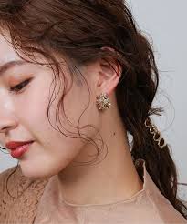 ピアス フラワー ブーケ フープ ピアス パーティー 結婚式 お呼ばれ オケージョン レディース