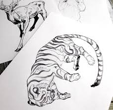 Jaw Cooper Monochromatic Art Body Art Tattoos Animal Sketches