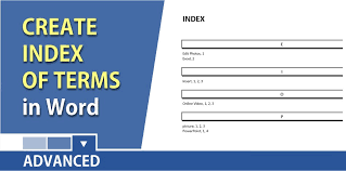 Gives the index table some borders, or numbering; Create An Index In A Microsoft Word Document Chris Menard Training